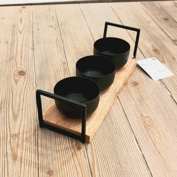 Industrial Metal & wood candle centerpiece - Picture 3 of 9